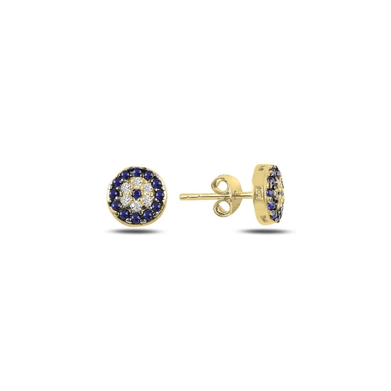 Evil%20Eye%20CZ%20Stud%20Earrings%20Gold%20Plated