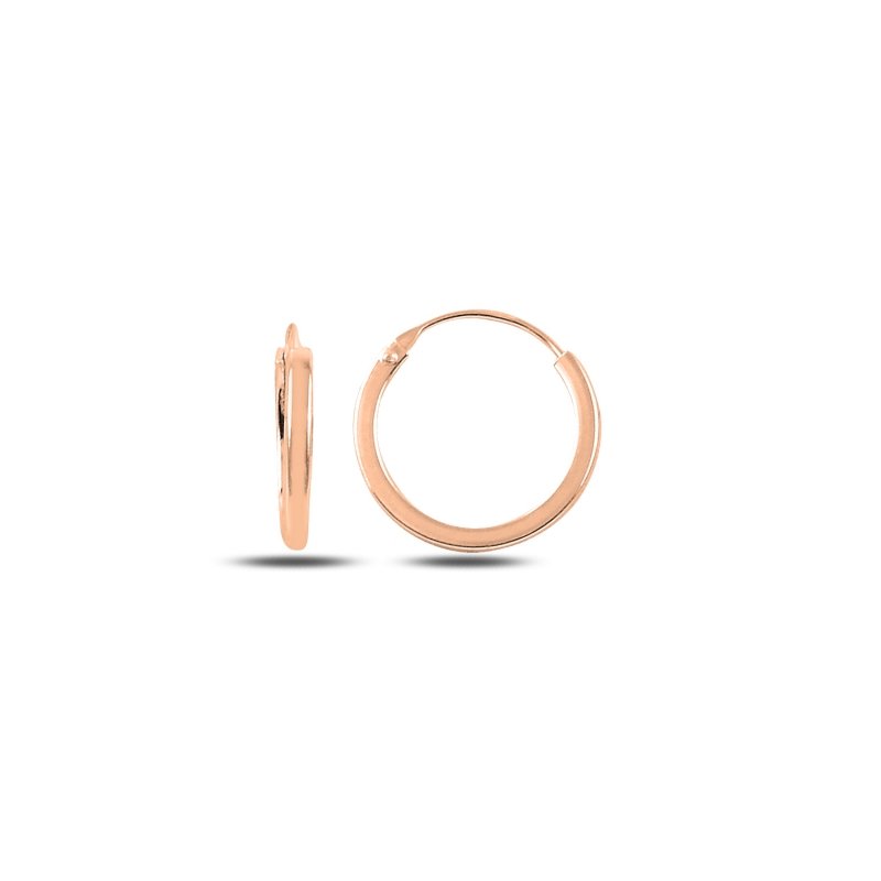 14mm%20Plain%20Hoop%20Earrings%20Rose%20Gold%20Plated