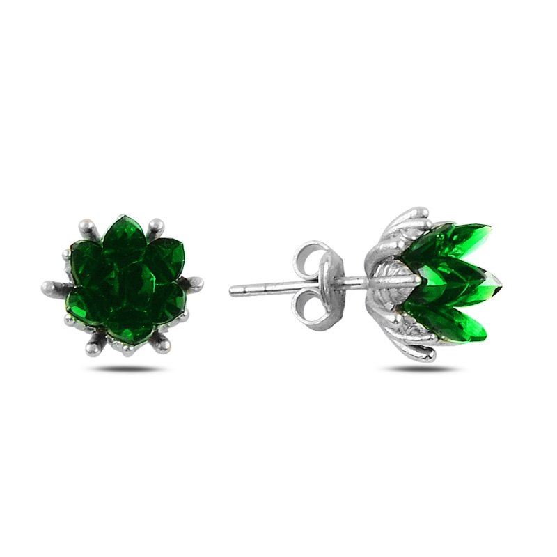 Lotus%20Flower%20Emerald%20CZ%20Stud%20Earrings