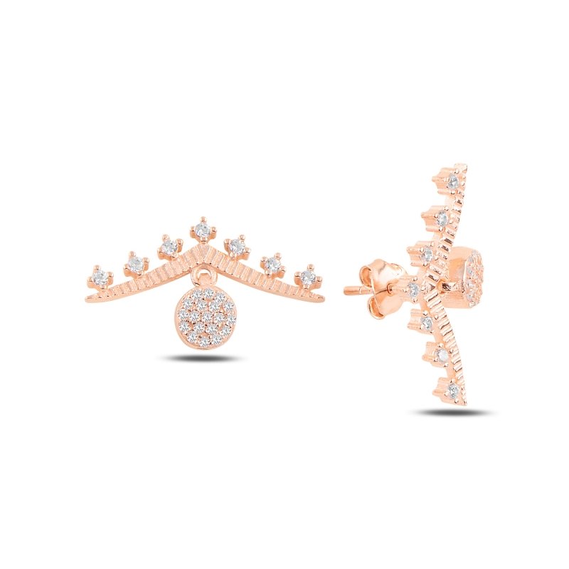 CZ%20Dangle%20Stud%20Earrings%20Rose%20Altın%20Kaplama