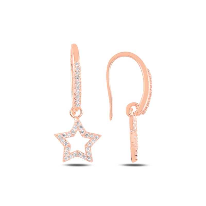 Dangle%20Star%20CZ%20Earrings%20Rose%20Altın%20Kaplama