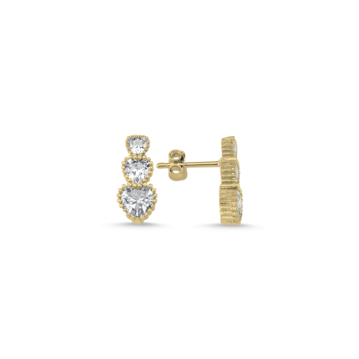 Trickle%20Heart%20CZ%20Stud%20Earrings%20Altın%20Kaplama