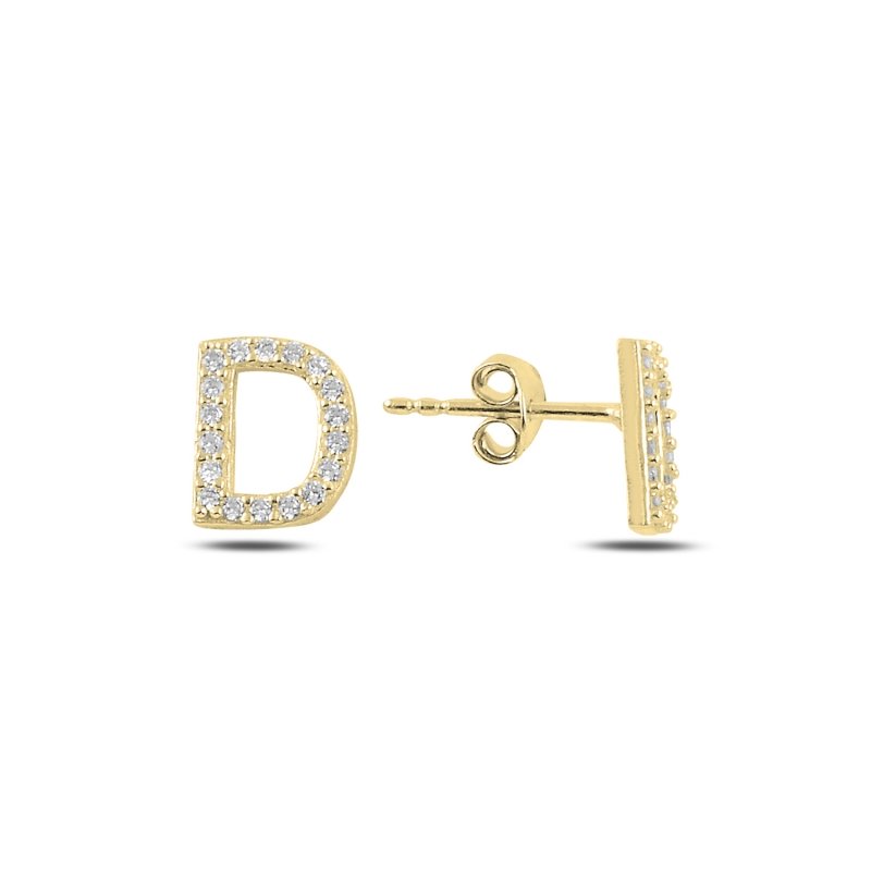 -D-%20Initial%20Stud%20Earrings-Altın%20kaplama