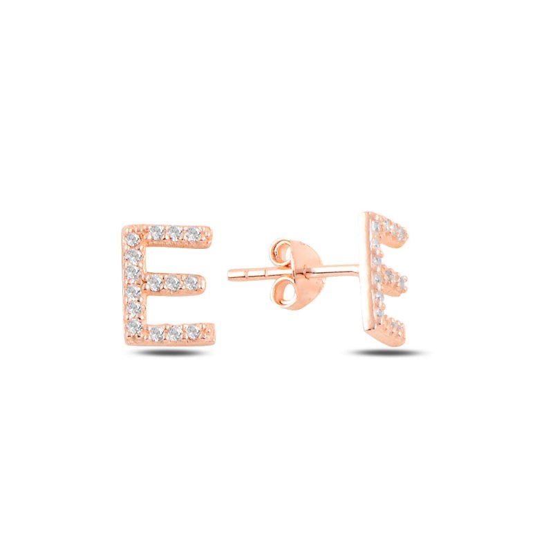 -E-%20Initial%20Stud%20Earrings-Rose%20kaplama