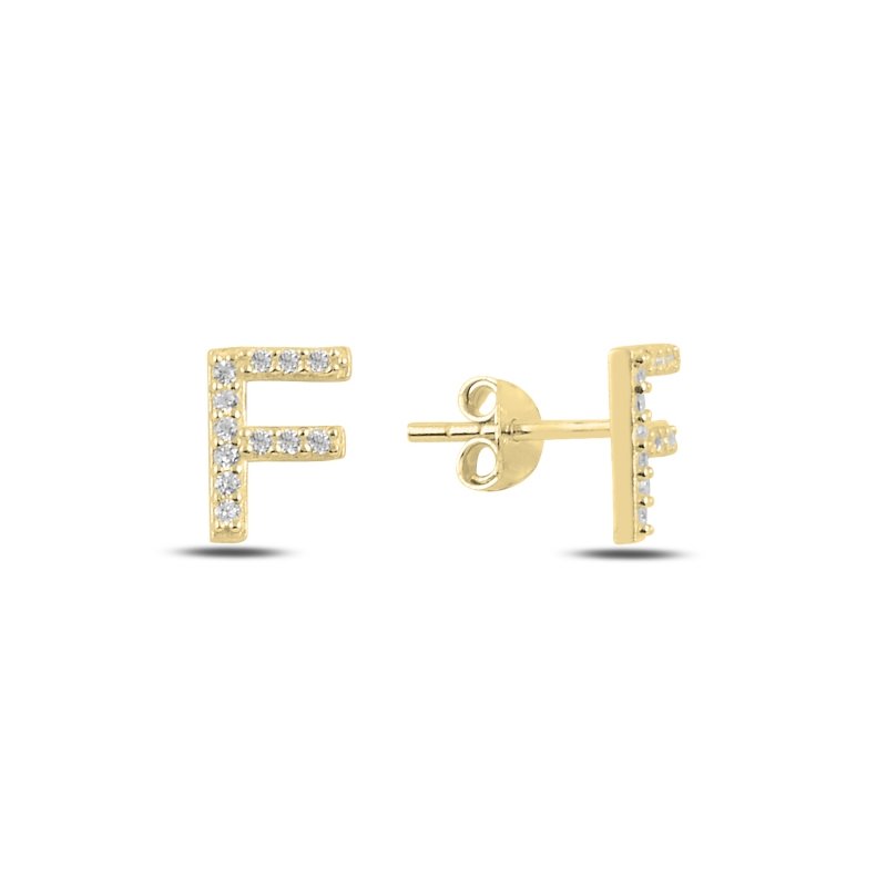 -F-%20Initial%20Stud%20Earrings-Altın%20kaplama