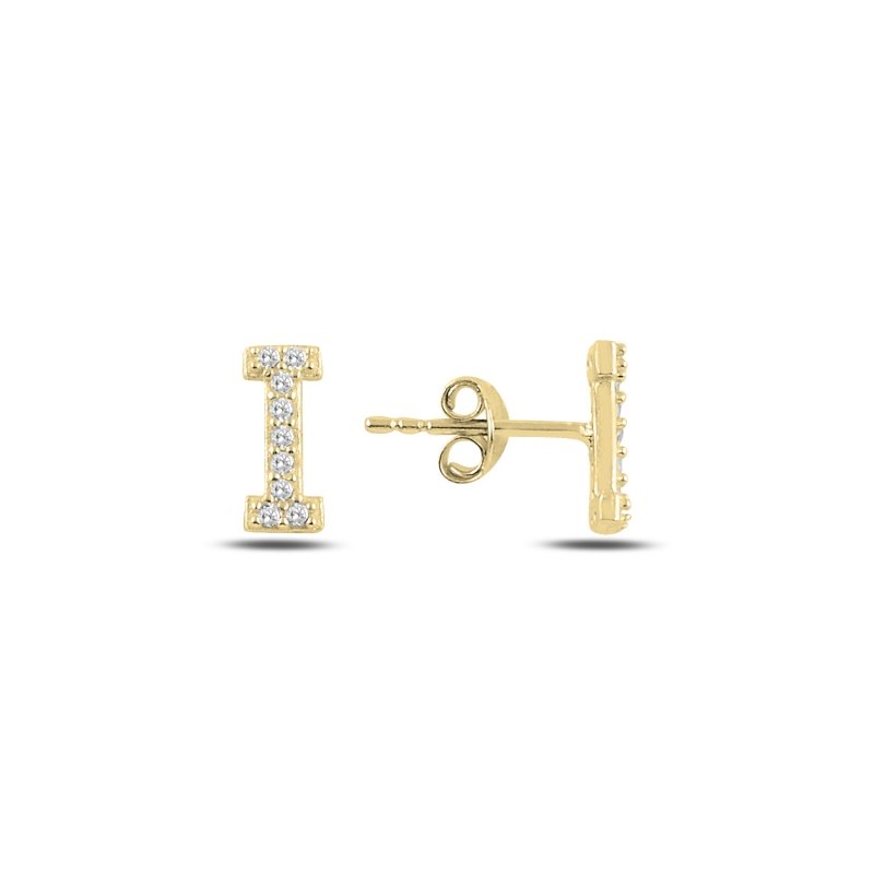 -I-%20Initial%20Stud%20Earrings-Altın%20kaplama