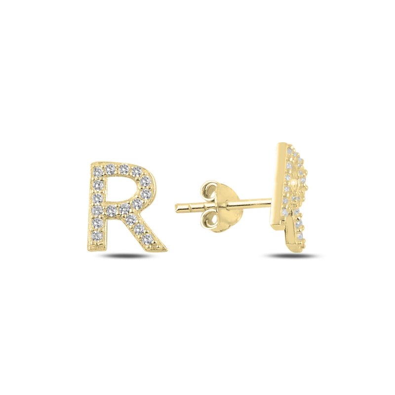 -R-%20Initial%20Stud%20Earrings-Altın%20kaplama