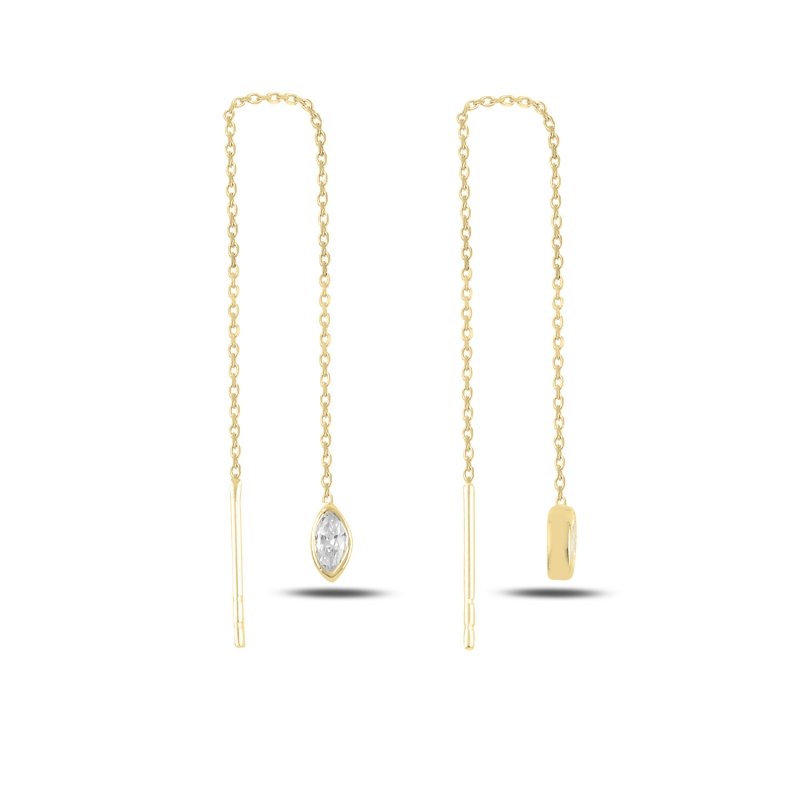 Marquise%20CZ%20Threader%20Earrings-Altın%20kaplama