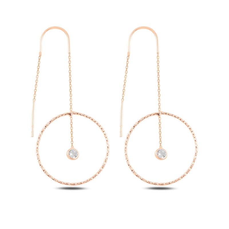 Hoop%20&%20CZ%20Threader%20Earrings-Rose%20kaplama