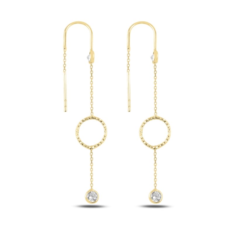 Hoop%20&%20CZ%20Threader%20Earrings-Altın%20kaplama