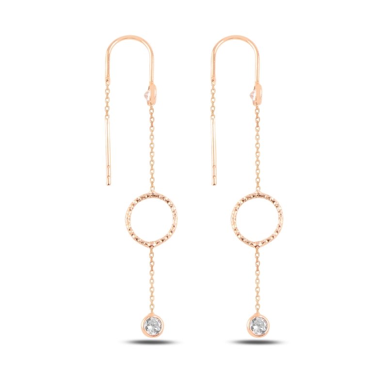 Hoop%20&%20CZ%20Threader%20Earrings-Rose%20kaplama