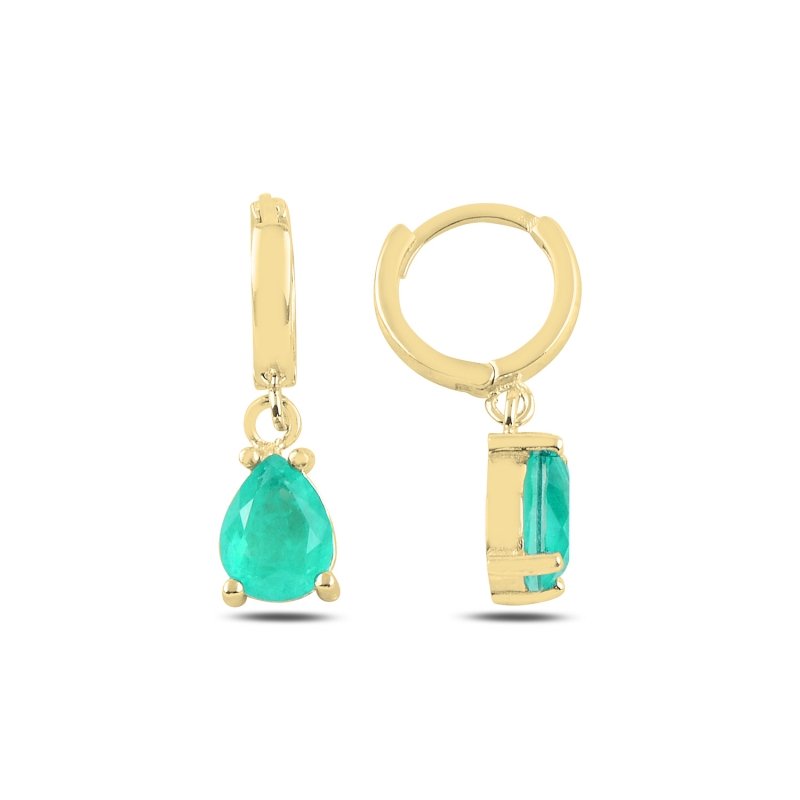 Teardrop%20Paraiba%20CZ%20Huggie%20Hoop%20Earrings-Altın%20kaplama