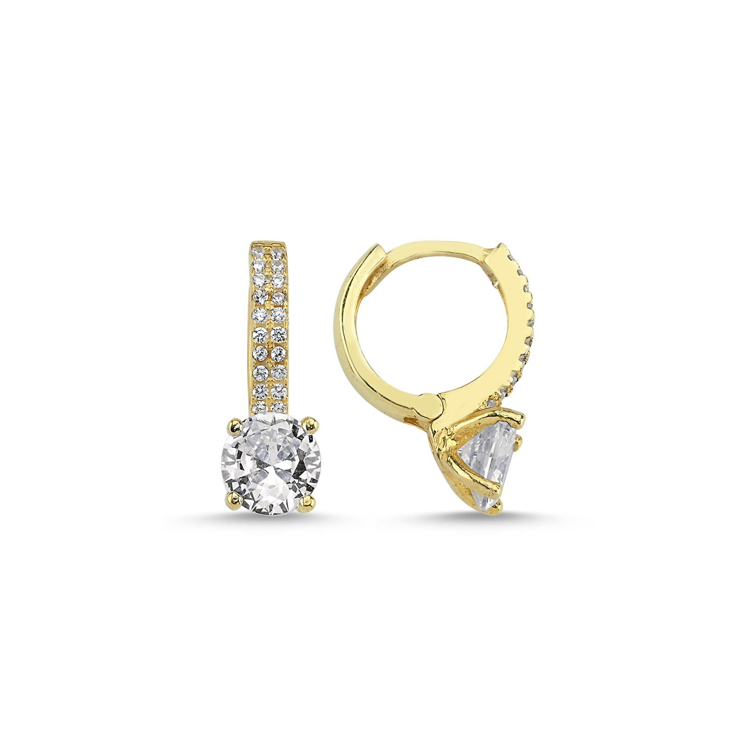 Solitaire%20CZ%20Huggie%20Hoop%20Earrings-Altın%20kaplama