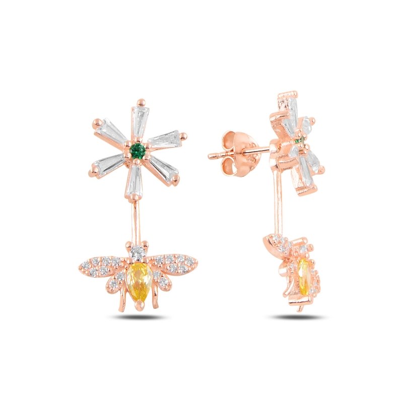 Bee%20&Flower%20CZ%20Earrings