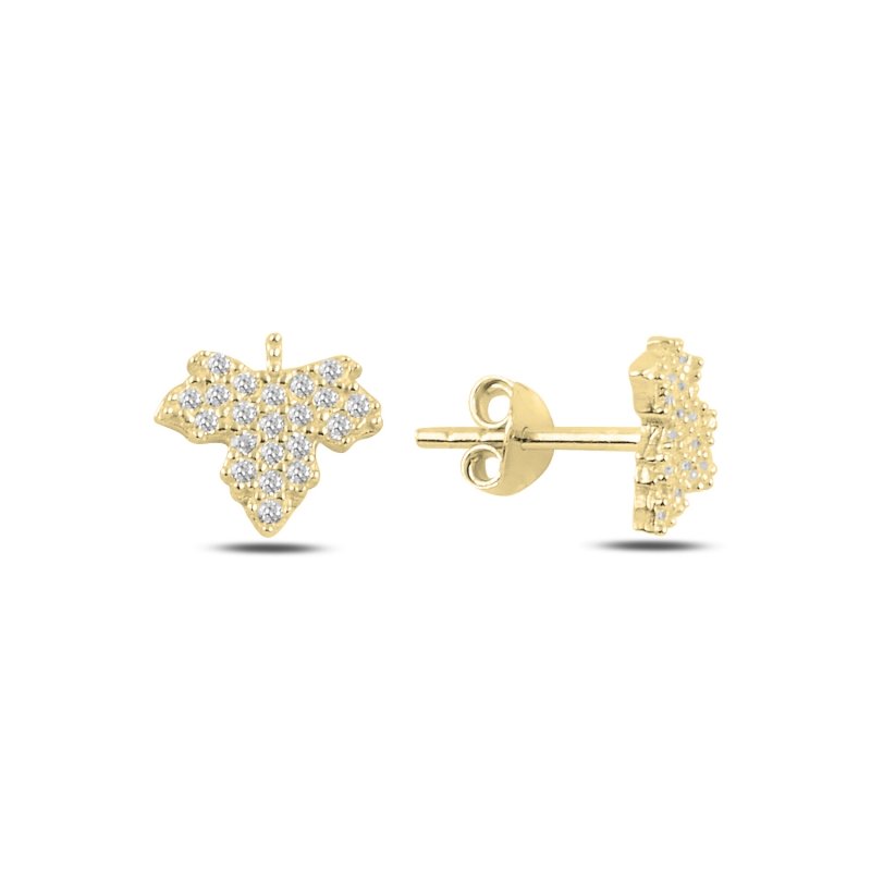 Leaf%20CZ%20Stud%20Earrings-Altın%20kaplama