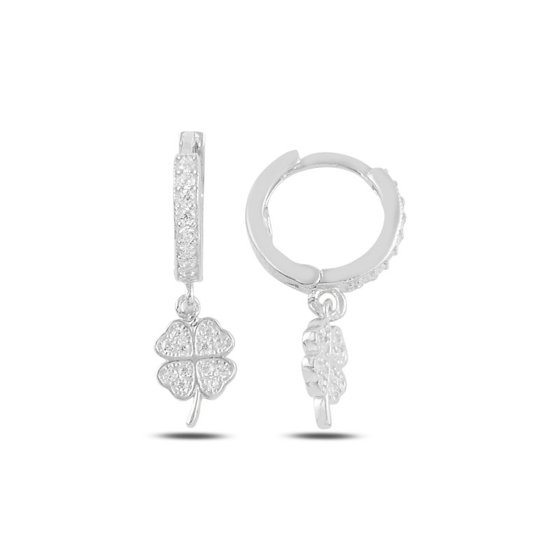 Clover%20CZ%20Dangle%20Huggie%20Hoop%20Earrings