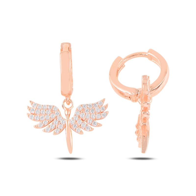 Angel%20CZ%20Huggie%20Hoop%20Earrings%20Rose%20Gold%20Plated