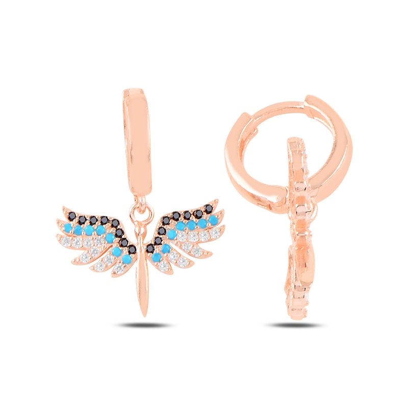 Angel%20CZ%20Huggie%20Hoop%20Earrings%20Rose%20Gold%20Plated