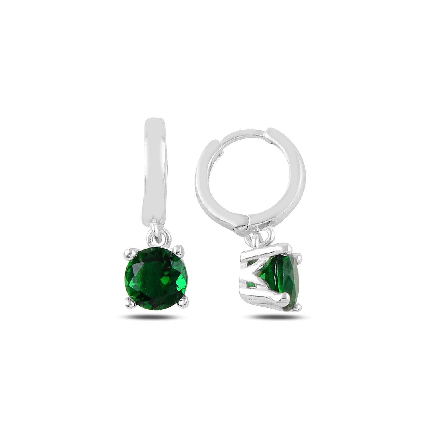 Solitaire%20Dangle%20Colored%20CZ%20Huggie%20Hoop%20Earrings