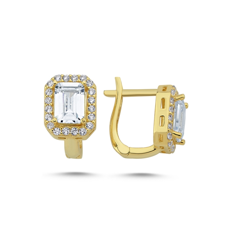 Baguette%20CZ%20Latch%20Back%20Earrings%20Gold%20Plated