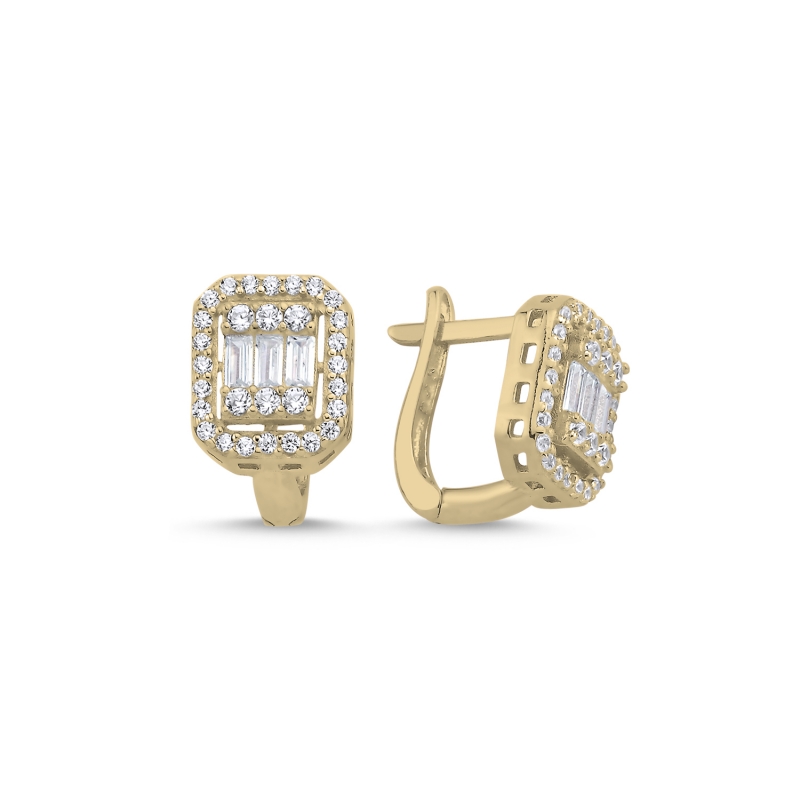 Baguette%20CZ%20Latch%20Back%20Earrings%20Gold%20Plated