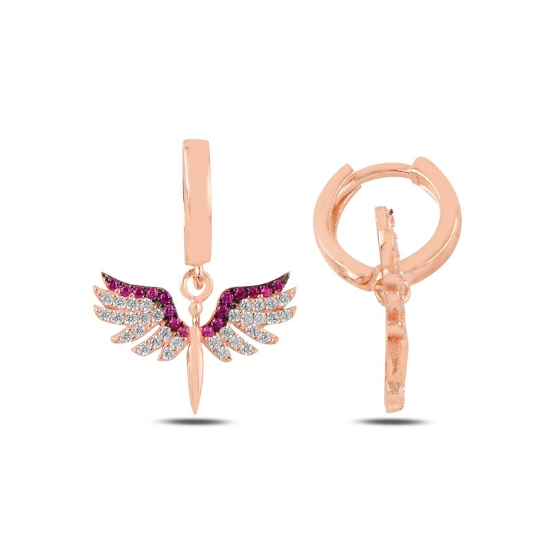 Angel%20CZ%20Huggie%20Hoop%20Earrings%20Rose%20Gold%20Plated