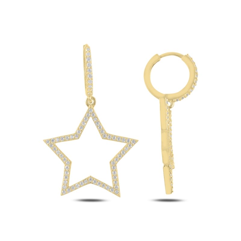 Star%20CZ%20Dangle%20Earrings%20Gold%20Plated