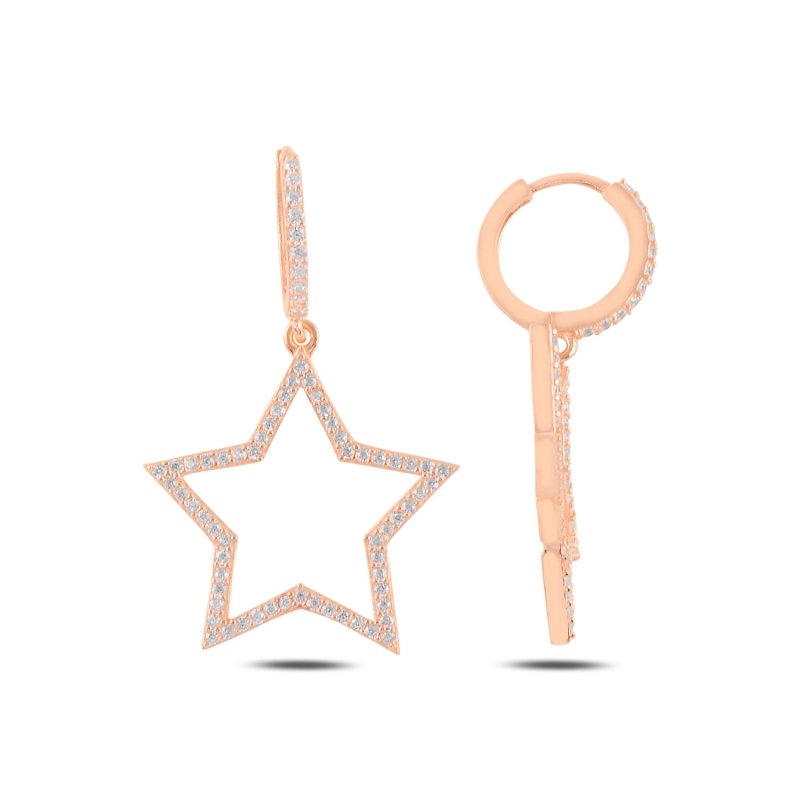 Star%20CZ%20Dangle%20Earrings%20Rose%20Gold%20Plated