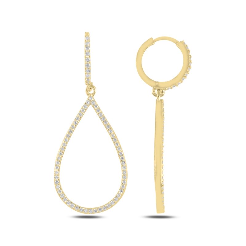 Teardrop%20CZ%20Dangle%20Earrings%20Gold%20Plated