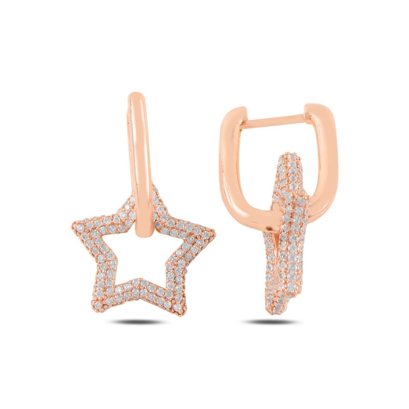 Star%20Dangle%20CZ%20Earrings%20Rose%20Gold%20Plated