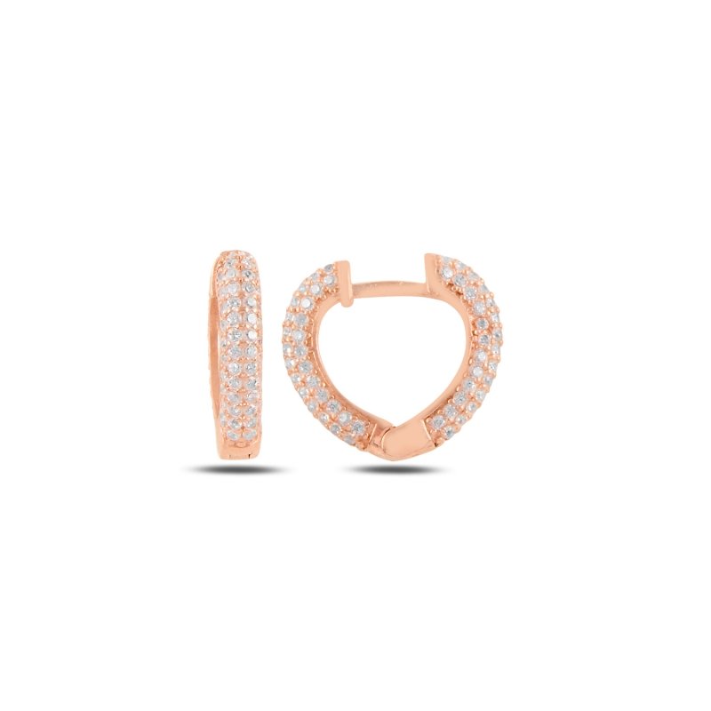 CZ%20Heart%20Eternity%20Hoop%20Earrings%20Rose%20Gold%20Plated