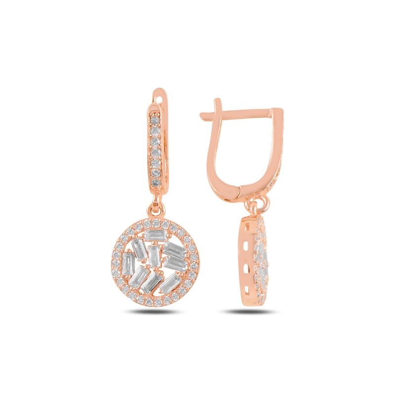 Baguette%20CZ%20Dangle%20Latch%20Back%20Earrings%20Rose%20Gold%20Plated