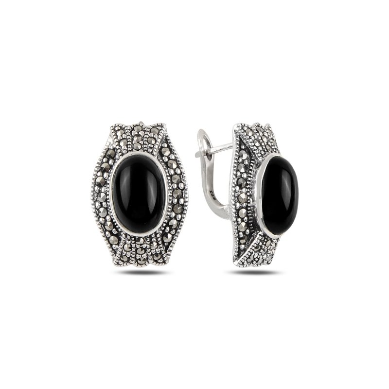 Onyx%20&%20Marcasite%20Latch%20Back%20Earrings