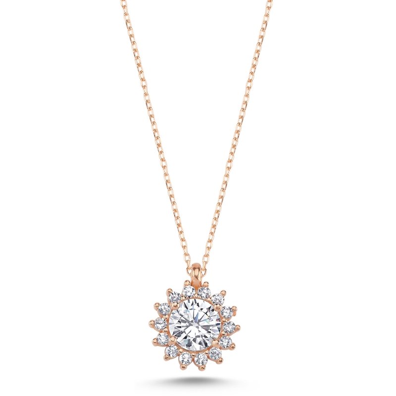 Halo%20Solitaire%20CZ%20Necklace-Rose%20Gold%20Plated