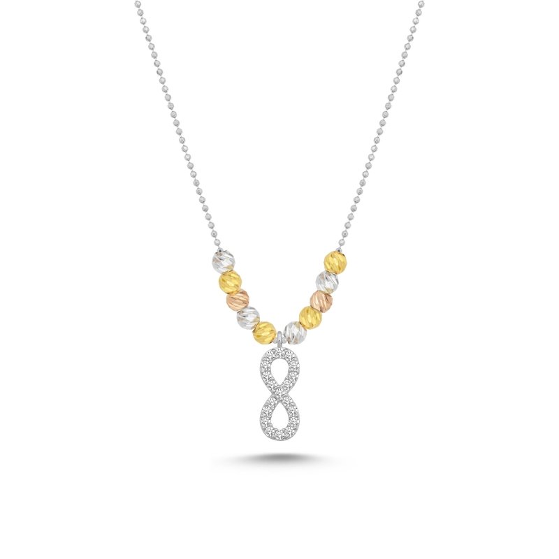 Infinity%20Diamond%20Cut%20Tricolor%20Ball%20&%20CZ%20Necklace