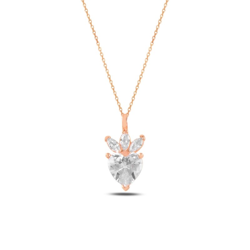 Strawberry%20&%20Heart%20CZ%20Necklace-Rose%20Gold%20Plated