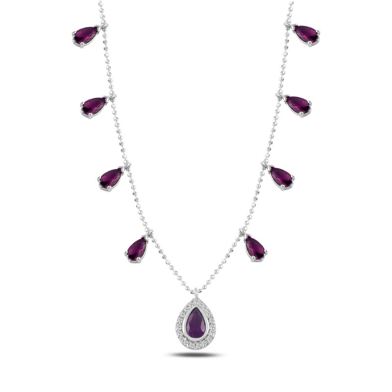 Teardrop%20Amethyst%20CZ%20Dangle%20Charm%20Necklace