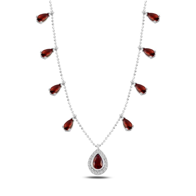 Teardrop%20Garnet%20CZ%20Dangle%20Charm%20Necklace