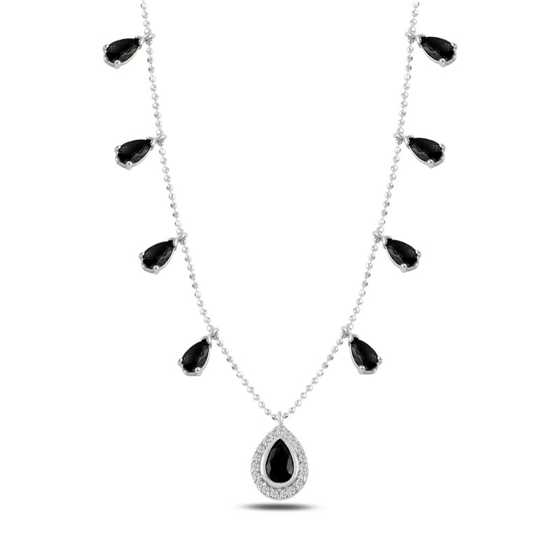 Teardrop%20Black%20CZ%20Dangle%20Charm%20Necklace