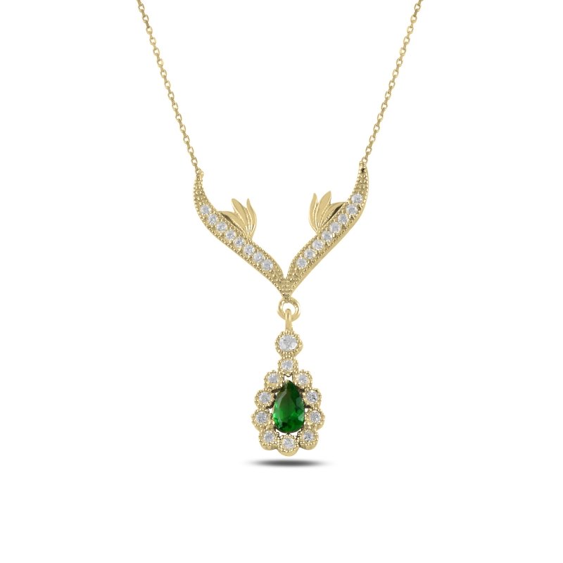 CZ%20Dangle%20Necklace-Gold%20Plated