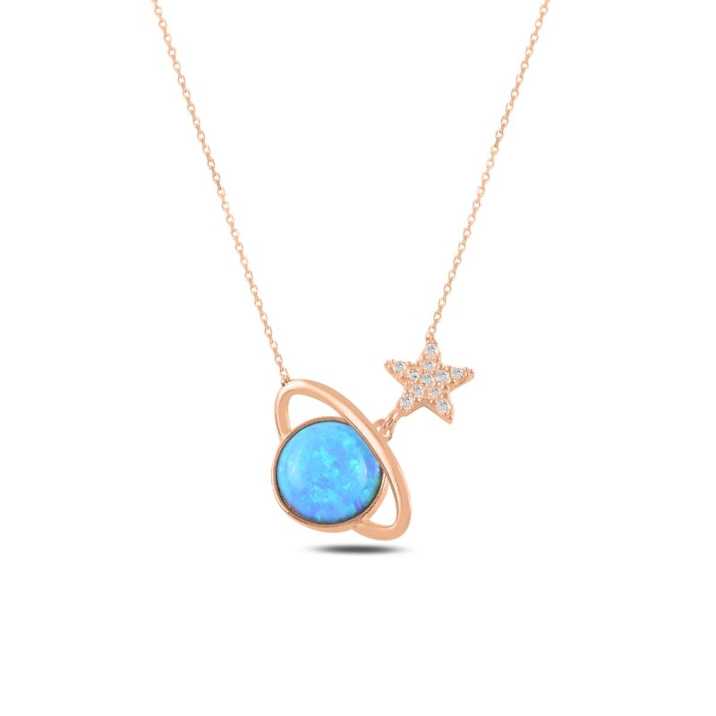 Saturn%20Opal%20&%20CZ%20Necklace-Rose%20Gold%20Plated