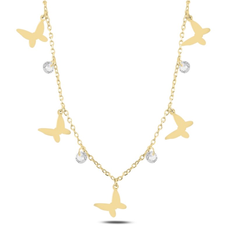 Dangle%20Butterfly%20&%20CZ%20Charm%20Necklace-Gold%20Plated