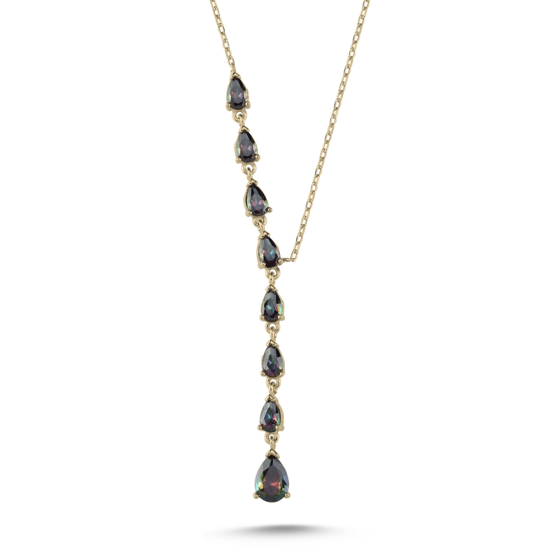 Teardrop%20Mystic%20Topaz%20CZ%20Dangle%20Y%20Necklace-Gold%20Plated