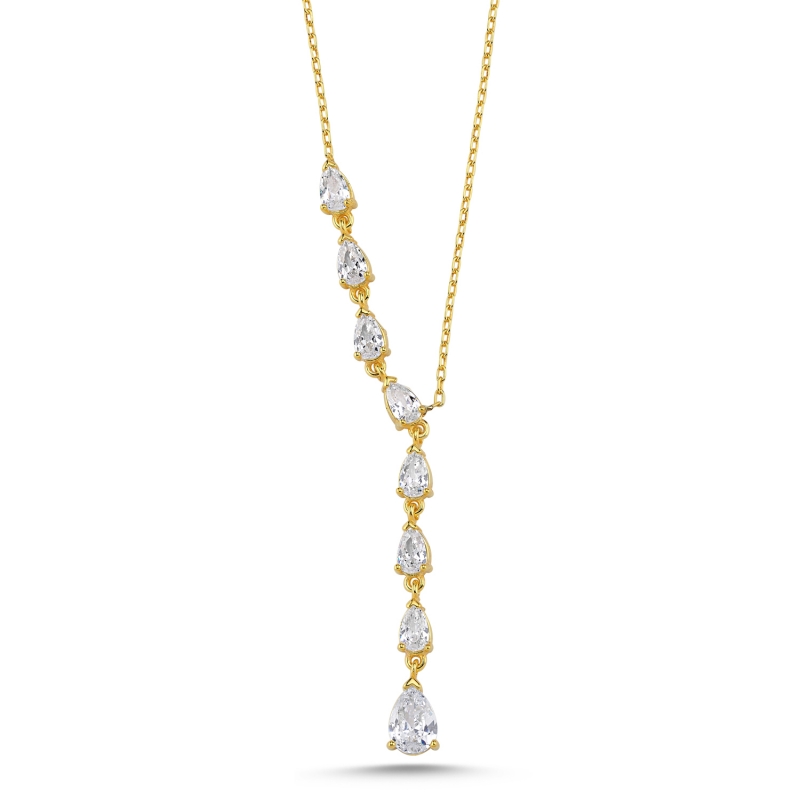 Teardrop%20CZ%20Dangle%20Y%20Necklace-Gold%20Plated