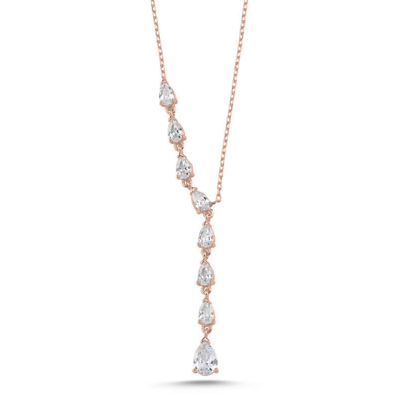 Teardrop%20CZ%20Dangle%20Y%20Necklace-Rose%20Gold%20Plated