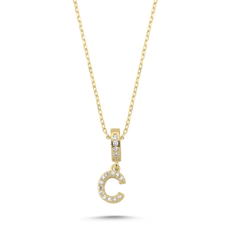 -C-%20Initial%20CZ%20Necklace-Gold%20Plated