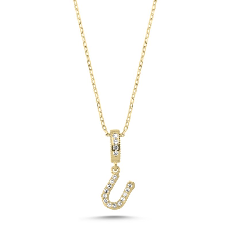 -U-%20Initial%20CZ%20Necklace-Gold%20Plated