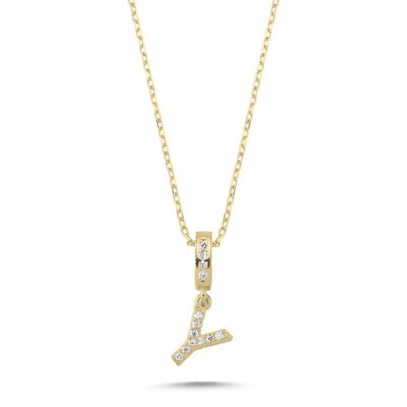 -Y-%20Initial%20CZ%20Necklace-Gold%20Plated