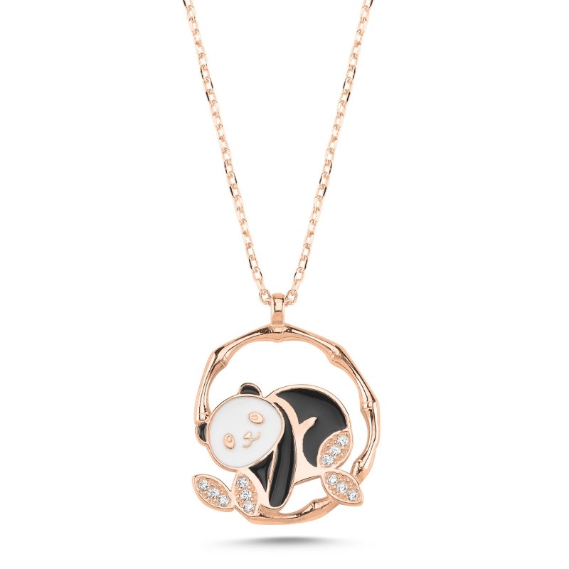 Panda%20with%20Bamboo%20CZ%20Necklace-Rose%20Gold%20Plated