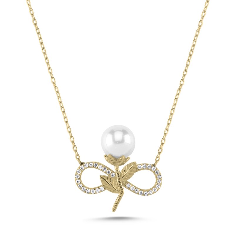 Infinity%20Pearl%20&%20CZ%20Necklace-Gold%20Plated